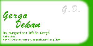 gergo dekan business card