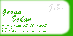 gergo dekan business card